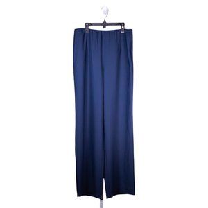 Chico's Women's Dress Pants Navy Blue Stretch Wide Leg Lined Trousers US 8R